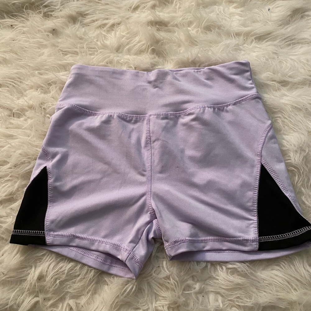 Purple workout shorts